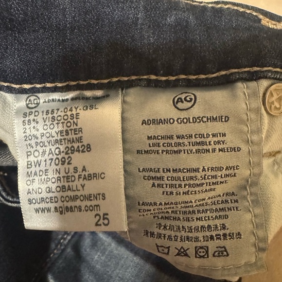 AG-ED Denim Prima Cigarette Crop Jeans Mid-rise Size 25 Dark Faded Wash Stretch - Picture 6 of 9